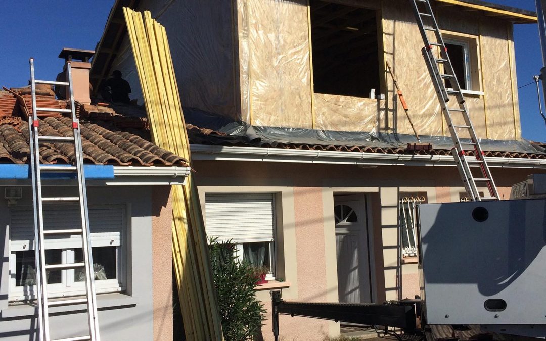 Surélévation en cours à Pessac (33)
